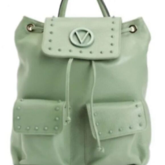 NWT Valentino Backpack Rockstud Green Leather Authentic main image 11